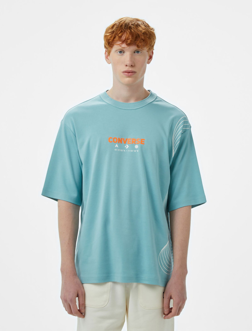 Converse Star Chevron Baskılı Erkek Oversize Fit Gri T-Shirt Converse Star Chevron Baskılı Erkek Oversize Fit Gri T-Shirt