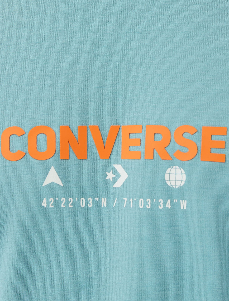 Converse Star Chevron Oversize Fit Baskılı Erkek Mavi T-shirt Converse Star Chevron Oversize Fit Baskılı Erkek Mavi T-shirt
