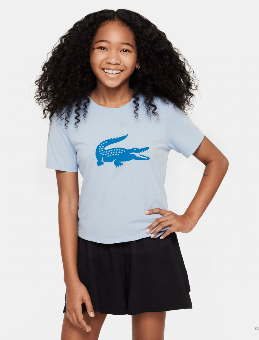 Lacoste Erkek Çocuk Bisiklet Yaka Baskılı Siyah T-Shirt Lacoste Erkek Çocuk Bisiklet Yaka Baskılı Siyah T-Shirt