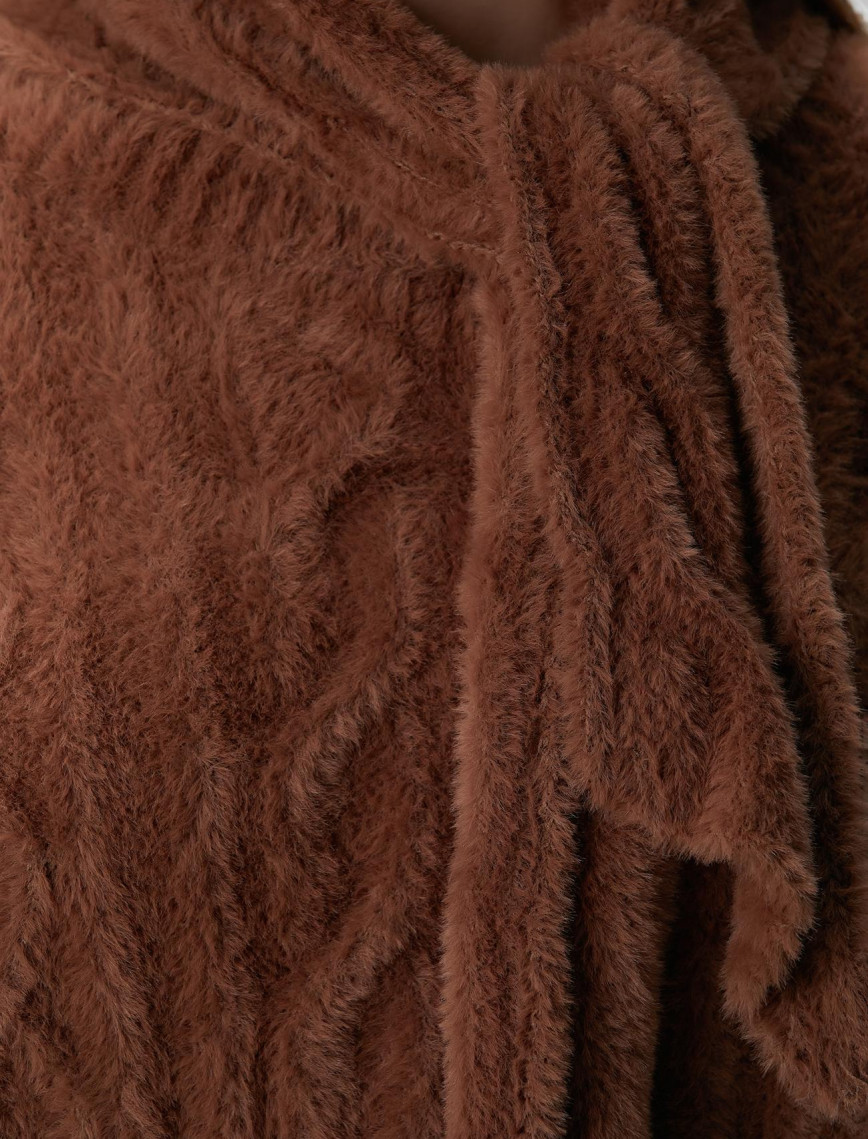 Network Kadın Acı Kahve Saç Örgü Kazak