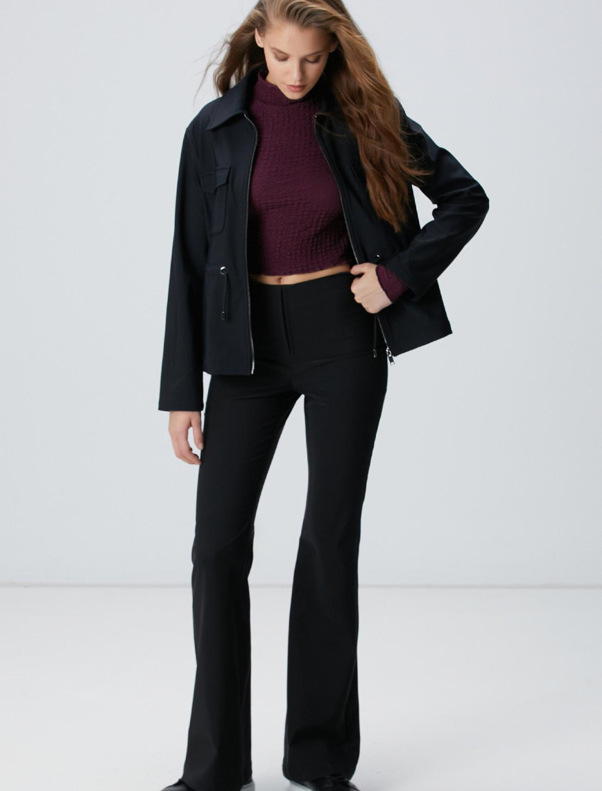 Network Kadın Siyah Agraf Detaylı Pantolon Network Kadın Siyah Agraf Detaylı Pantolon