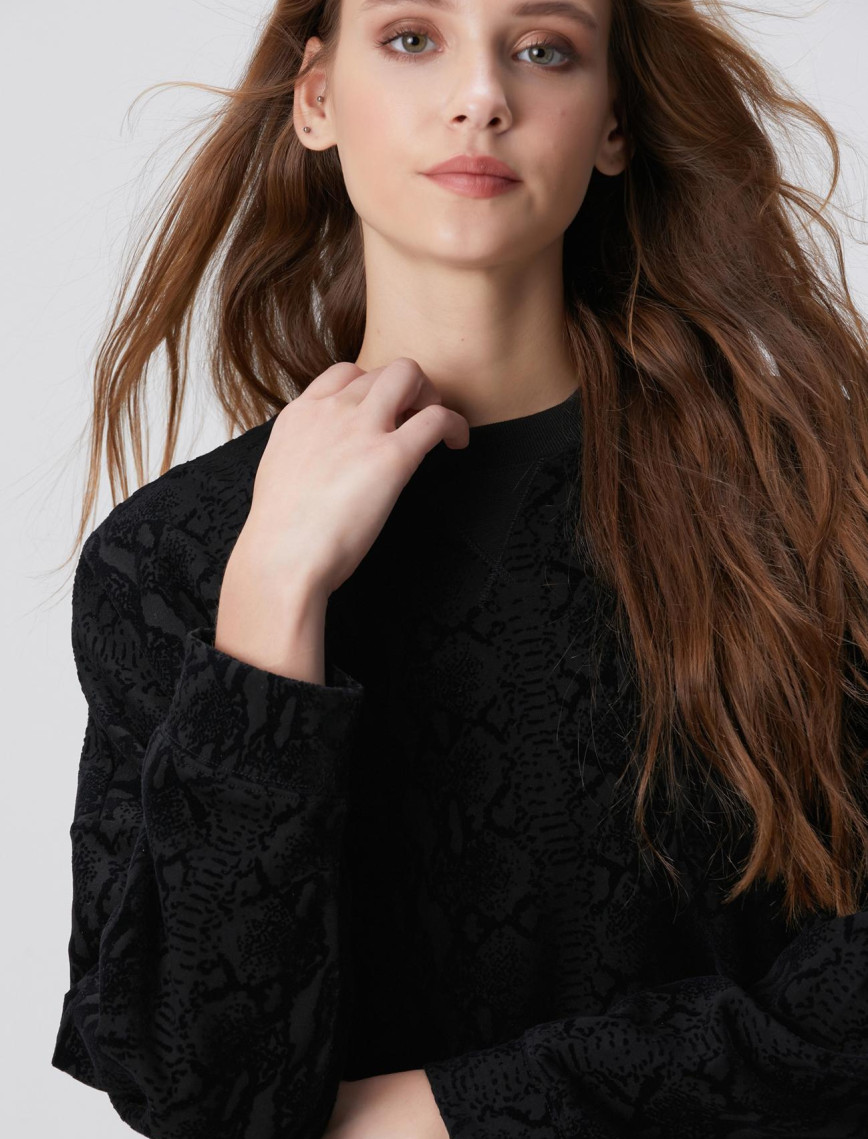 Network Kadın Siyah Baskılı Sweatshirt Network Kadın Siyah Baskılı Sweatshirt