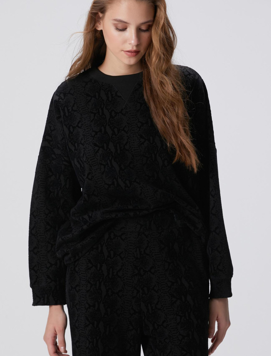 Network Kadın Siyah Baskılı Sweatshirt Network Kadın Siyah Baskılı Sweatshirt