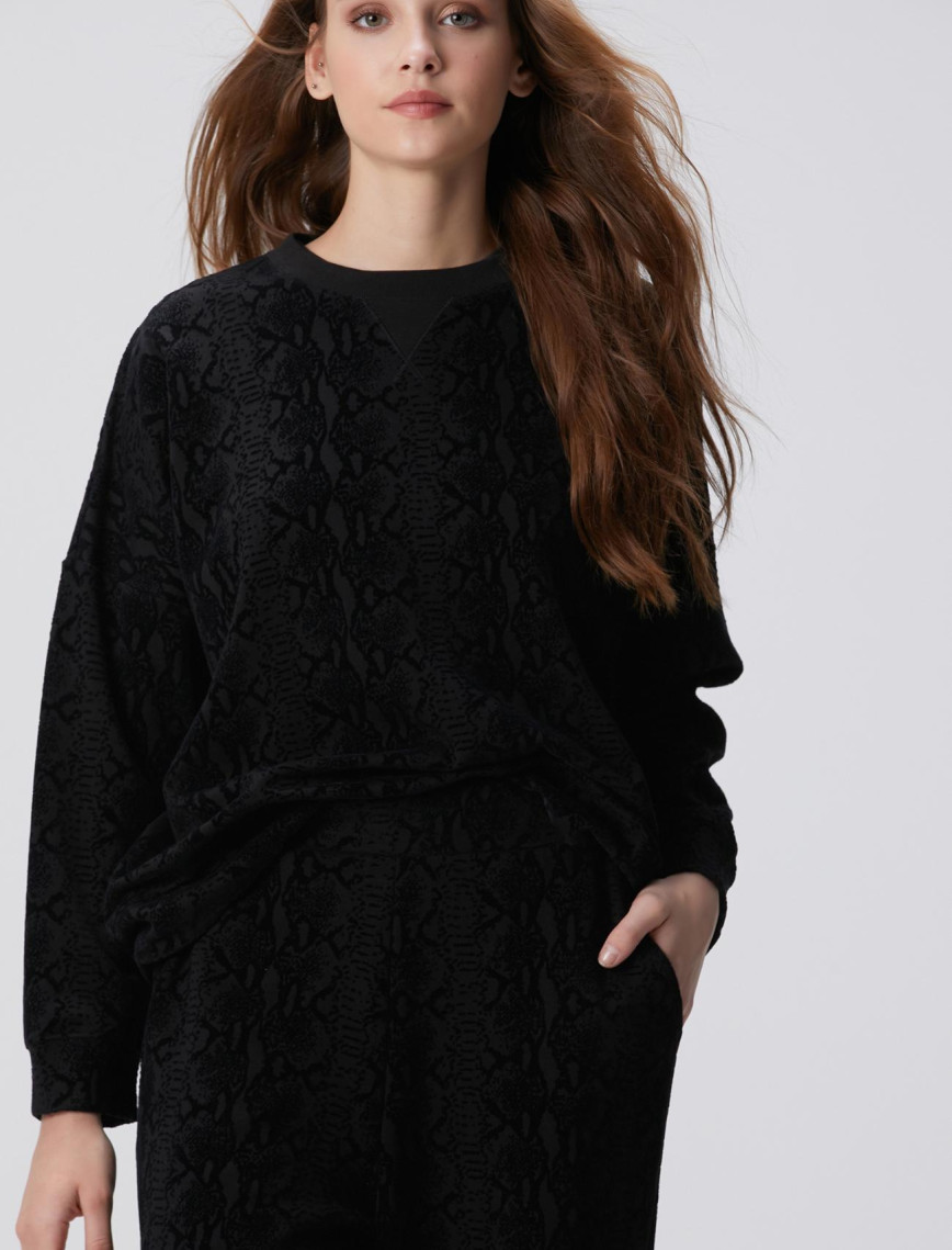 Network Kadın Siyah Baskılı Sweatshirt Network Kadın Siyah Baskılı Sweatshirt