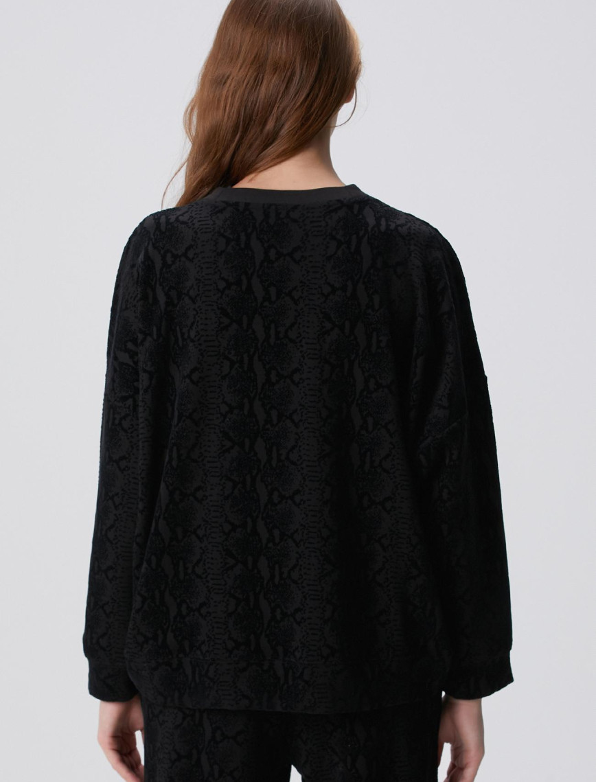 Network Kadın Siyah Baskılı Sweatshirt Network Kadın Siyah Baskılı Sweatshirt