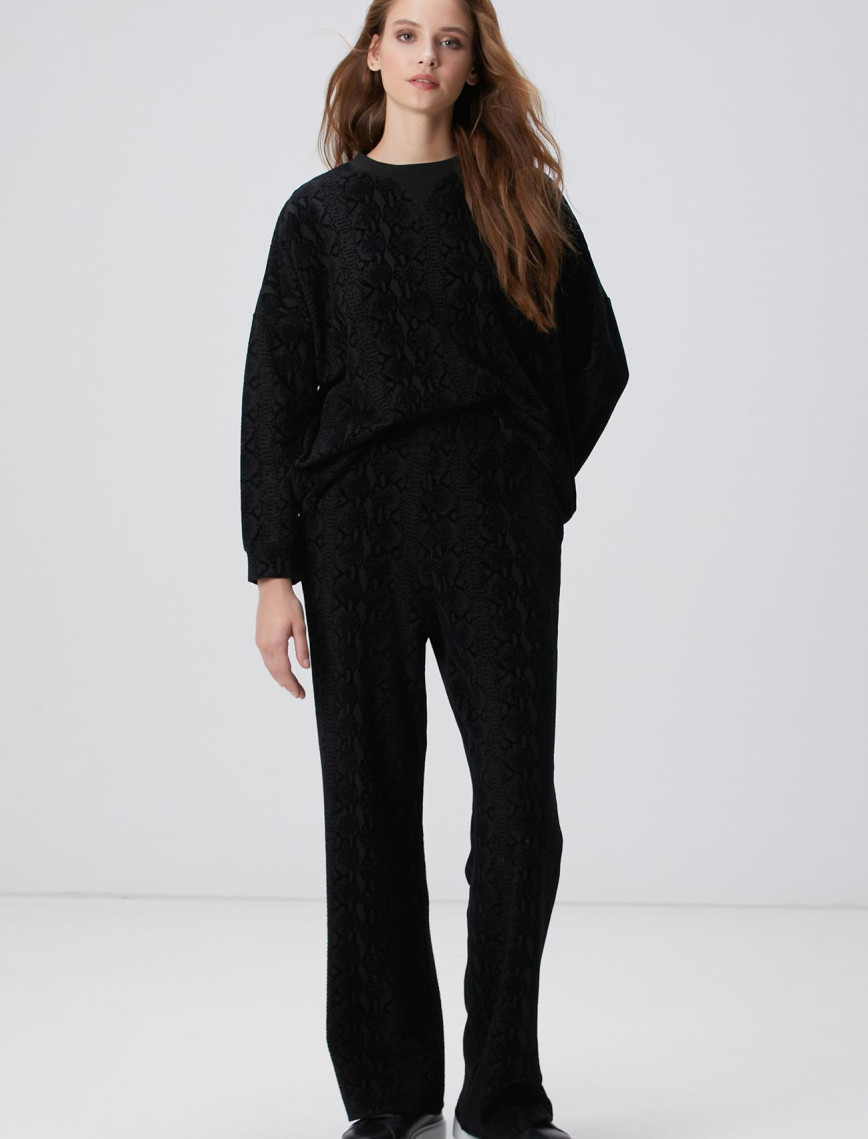 Network Kadın Siyah Baskılı Sweatshirt Network Kadın Siyah Baskılı Sweatshirt