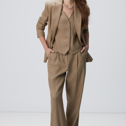 Network Kadın Vizon Melanj Keten Karışımlı Pantolon Network Kadın Vizon Melanj Keten Karışımlı Pantolon