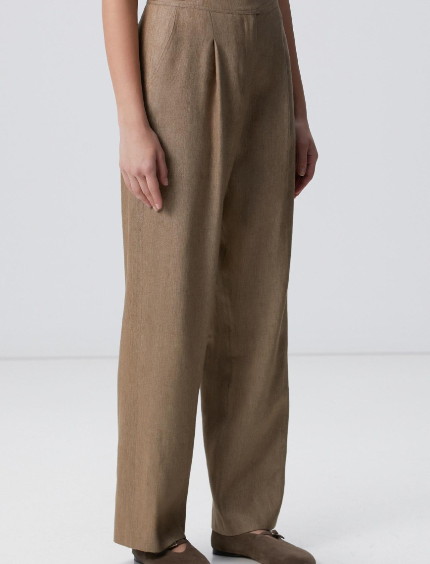 Network Kadın Vizon Melanj Keten Karışımlı Pantolon Network Kadın Vizon Melanj Keten Karışımlı Pantolon