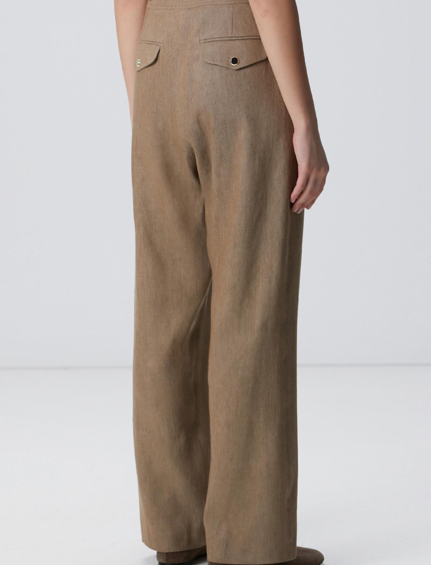 Network Kadın Vizon Melanj Keten Karışımlı Pantolon Network Kadın Vizon Melanj Keten Karışımlı Pantolon