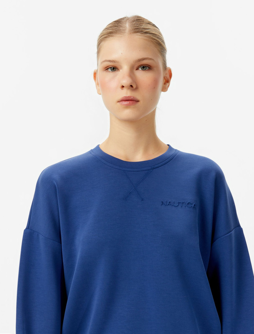 Nautica Kadın Mavi Regular Fit Sweatshirt Nautica Kadın Mavi Regular Fit Sweatshirt