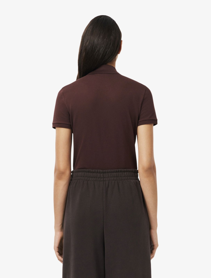 Lacoste L.12.D Kadın Slim Fit Bordo Polo Lacoste L.12.D Kadın Slim Fit Bordo Polo