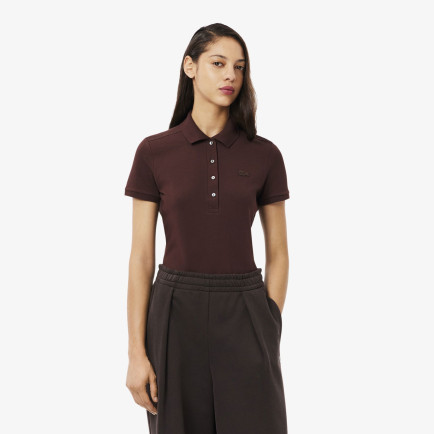 Lacoste L.12.D Kadın Slim Fit Bordo Polo Lacoste L.12.D Kadın Slim Fit Bordo Polo