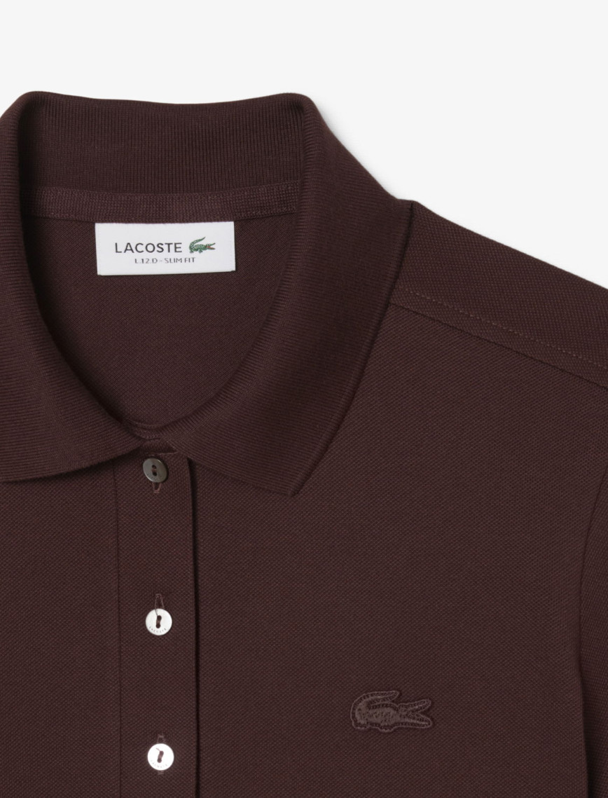 Lacoste L.12.D Kadın Slim Fit Bordo Polo Lacoste L.12.D Kadın Slim Fit Bordo Polo