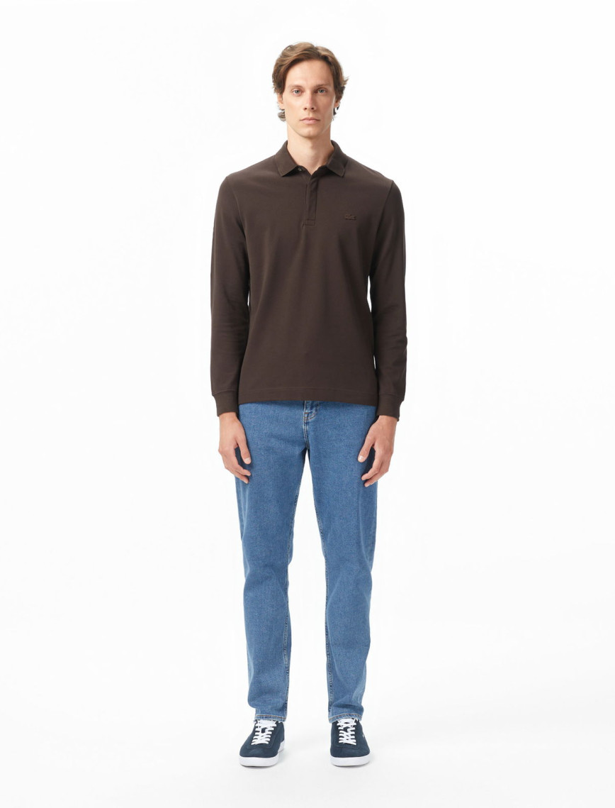 Lacoste Paris Erkek Regular Fit Uzun Kollu Kahverengi Polo Lacoste Paris Erkek Regular Fit Uzun Kollu Kahverengi Polo