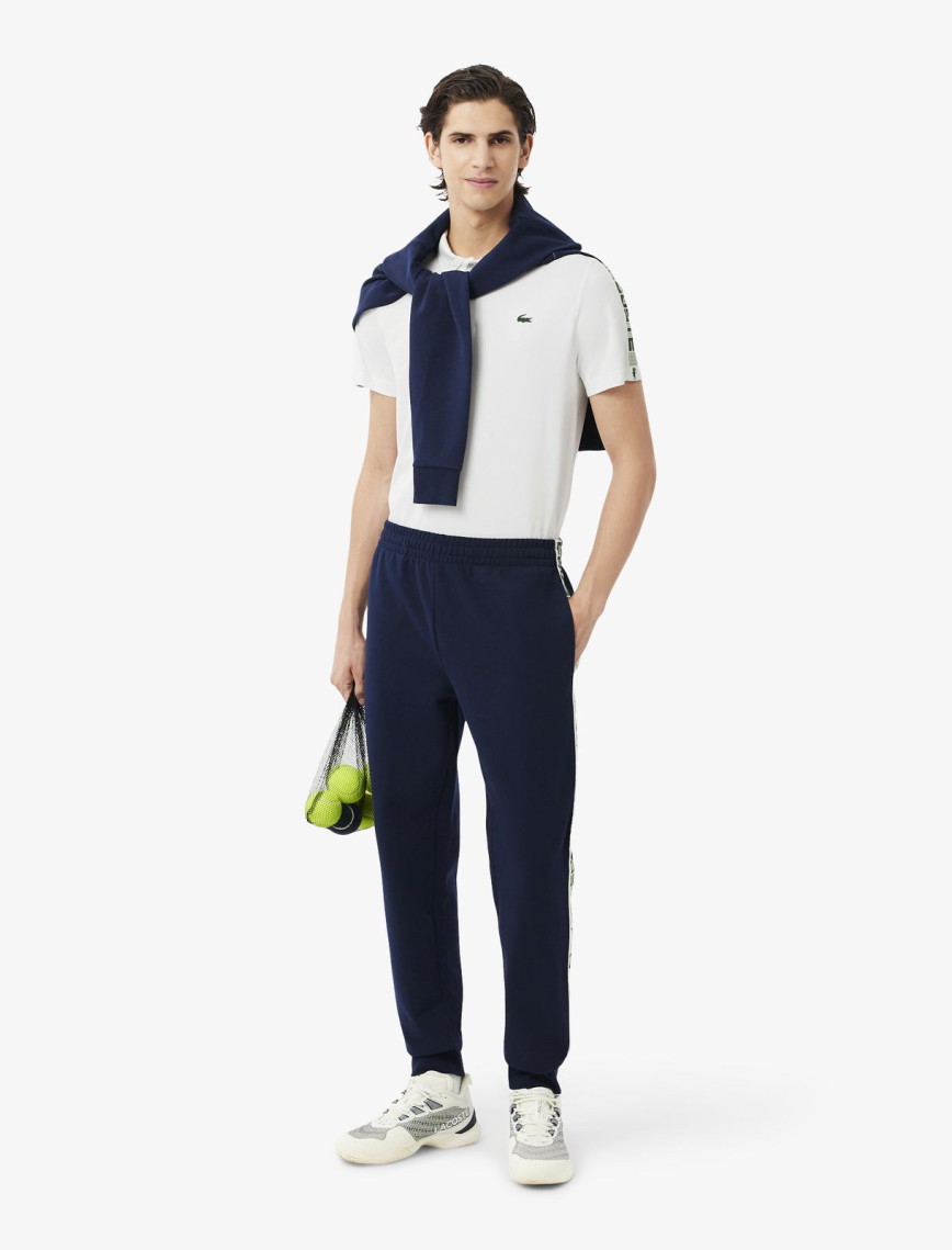 Lacoste SPORT Erkek Regular Fit Baskılı Beyaz Polo Lacoste SPORT Erkek Regular Fit Baskılı Beyaz Polo