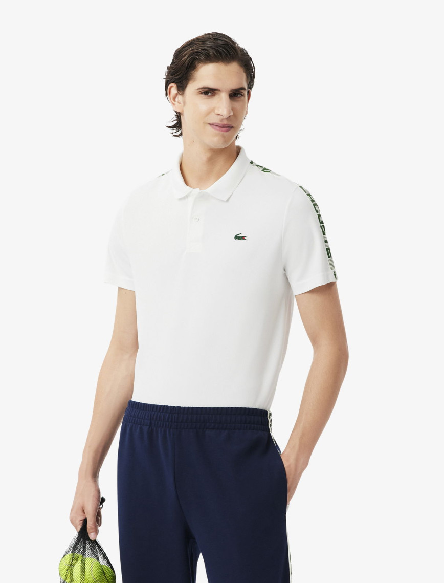 Lacoste SPORT Erkek Regular Fit Baskılı Beyaz Polo Lacoste SPORT Erkek Regular Fit Baskılı Beyaz Polo