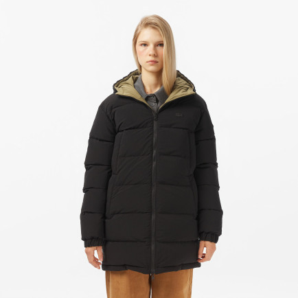 Lacoste Kadın Kapüşonlu Çift Taraflı Siyah Mont Lacoste Kadın Kapüşonlu Çift Taraflı Siyah Mont