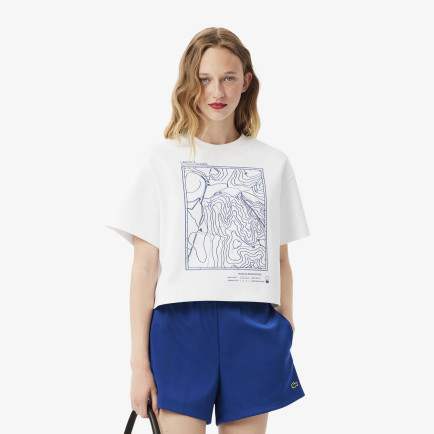 Lacoste Kadın Oversize Fit Bisiklet Yaka Beyaz T-Shirt Lacoste Kadın Oversize Fit Bisiklet Yaka Beyaz T-Shirt