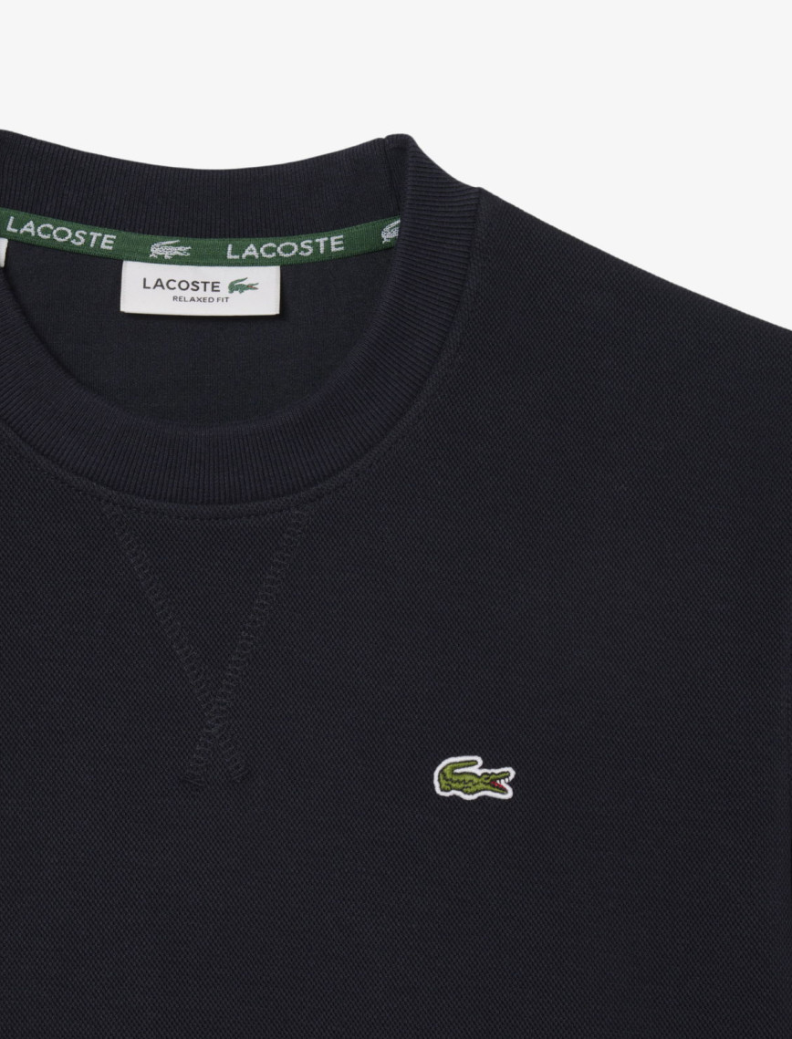 Lacoste Kadın Relaxed Fit Bisiklet Yaka Lacivert Sweatshirt