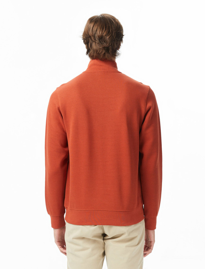 Lacoste Erkek Classic Fit Yarım Fermuarlı Kahverengi Sweatshirt Lacoste Erkek Classic Fit Yarım Fermuarlı Kahverengi Sweatshirt