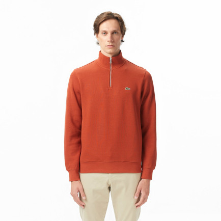 Lacoste Erkek Classic Fit Yarım Fermuarlı Kahverengi Sweatshirt Lacoste Erkek Classic Fit Yarım Fermuarlı Kahverengi Sweatshirt