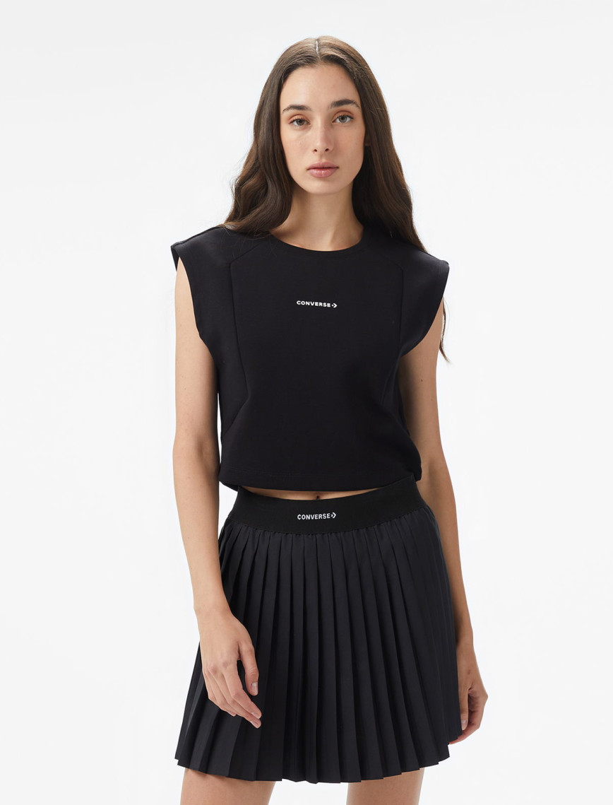 Converse Star Chevron Baskılı Kadın Siyah T-Shirt Converse Star Chevron Baskılı Kadın Siyah T-Shirt