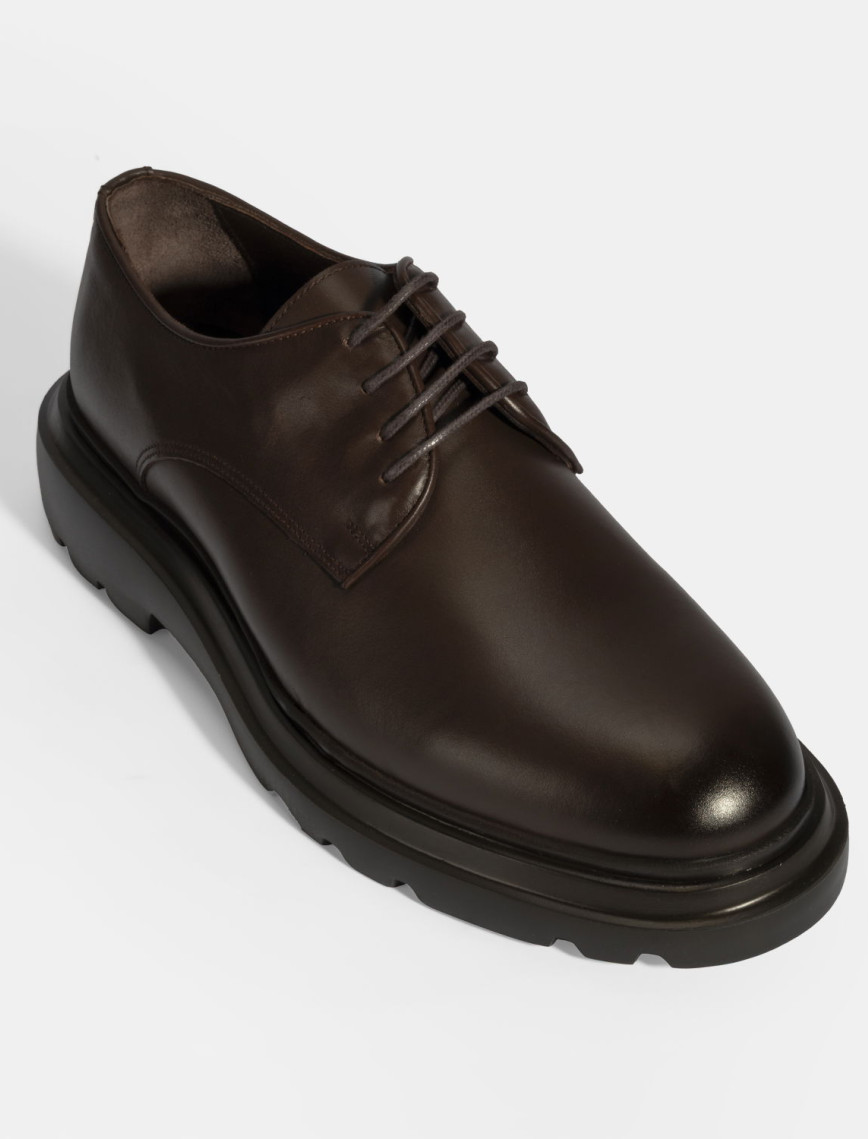 Erkek Kahve Bağcıklı Deri Klasik Ayakkabı Erkek Kahve Bağcıklı Deri Klasik Ayakkabı