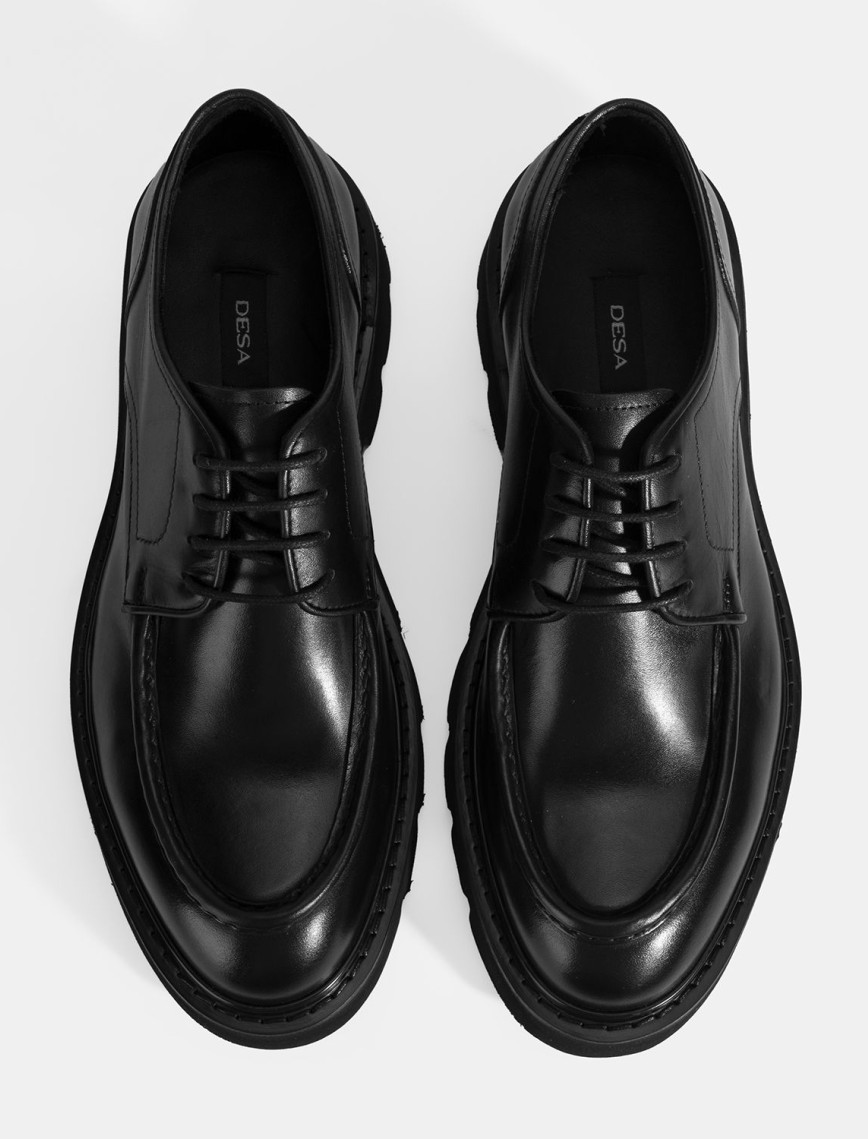 Erkek Siyah Bağcıklı Deri Klasik Ayakkabı Erkek Siyah Bağcıklı Deri Klasik Ayakkabı