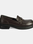 Kadın Kahve Metal Toka Detaylı Deri Loafer Kadın Kahve Metal Toka Detaylı Deri Loafer
