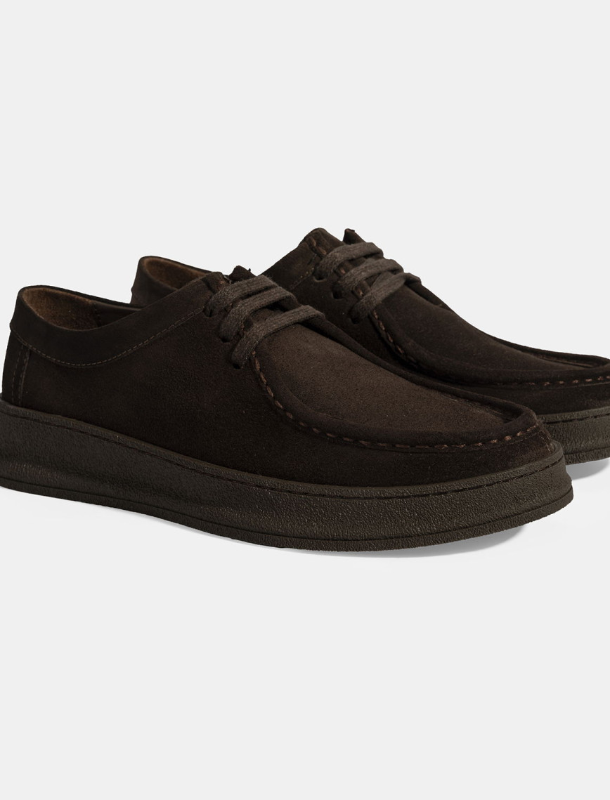 Erkek Kahve Bağcıklı Günlük Süet Ayakkabı Erkek Kahve Bağcıklı Günlük Süet Ayakkabı