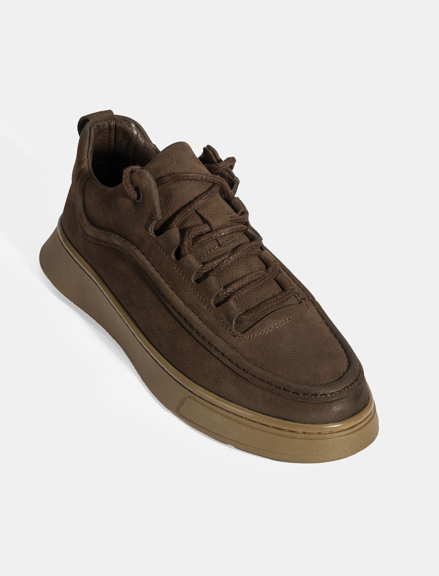 Erkek Kahve Bağcıklı Nubuk Deri Günlük Ayakkabı Erkek Kahve Bağcıklı Nubuk Deri Günlük Ayakkabı