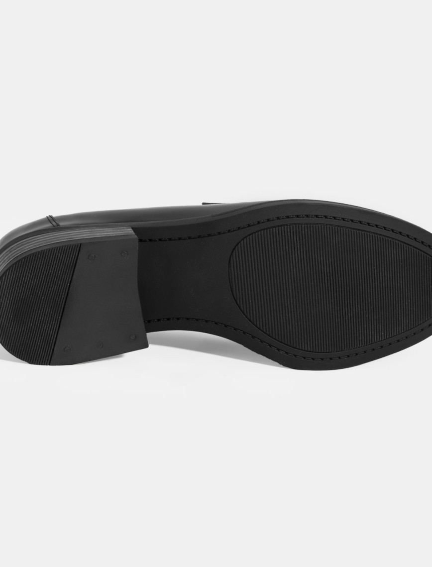 Kadın Siyah Deri Loafer Kadın Siyah Deri Loafer