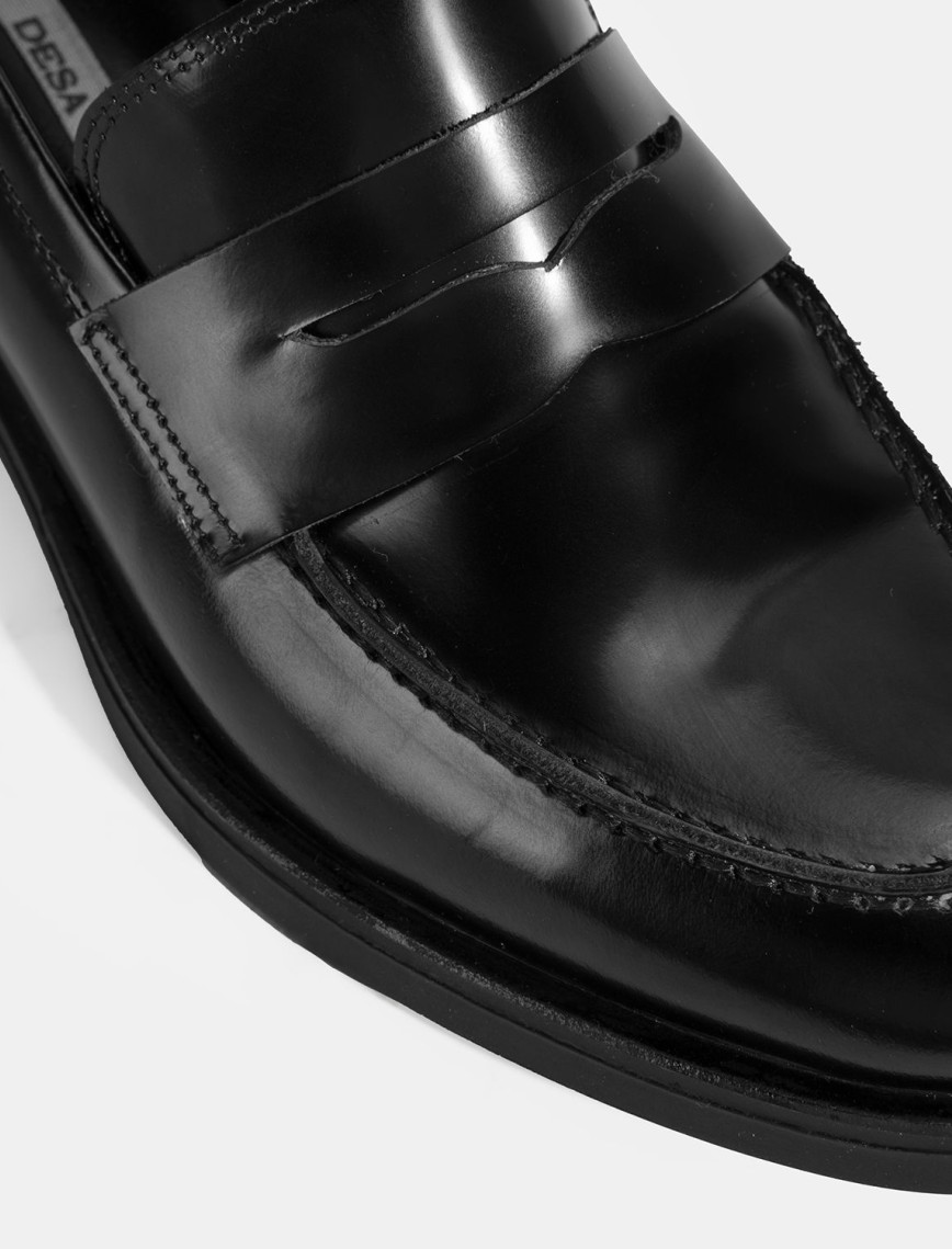 Kadın Siyah Deri Loafer Kadın Siyah Deri Loafer