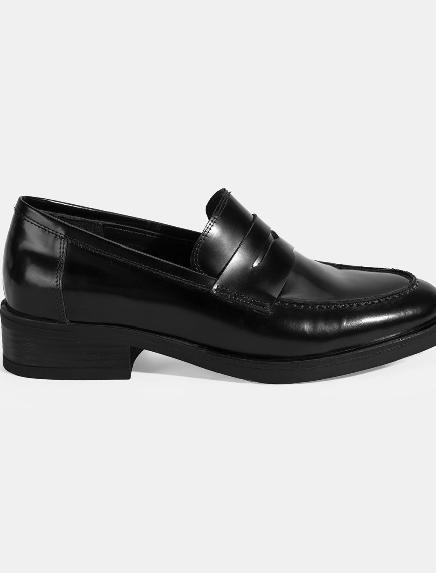 Kadın Siyah Deri Loafer Kadın Siyah Deri Loafer