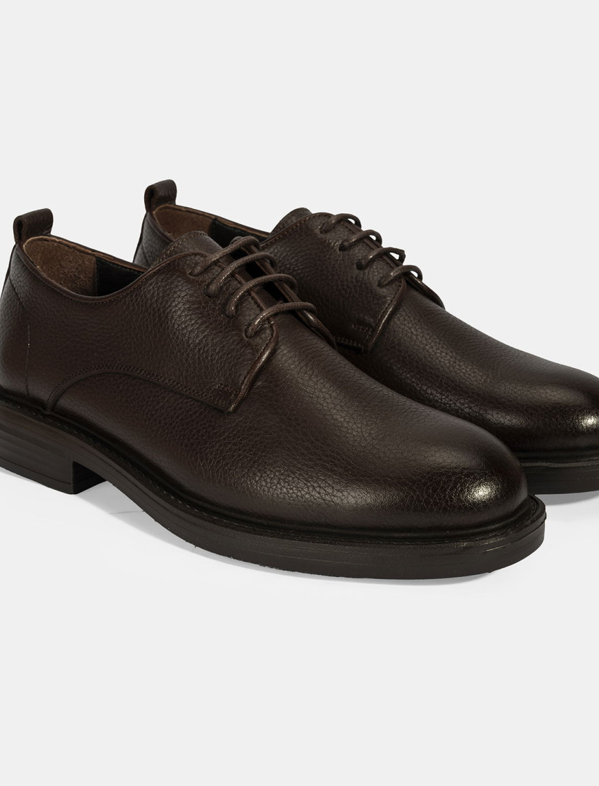 Erkek Siyah Bağcıklı Günlük Deri Ayakkabı Erkek Siyah Bağcıklı Günlük Deri Ayakkabı