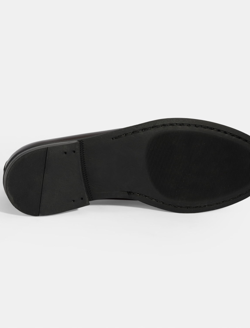Kadın Bordo Klasik Deri Loafer Kadın Bordo Klasik Deri Loafer