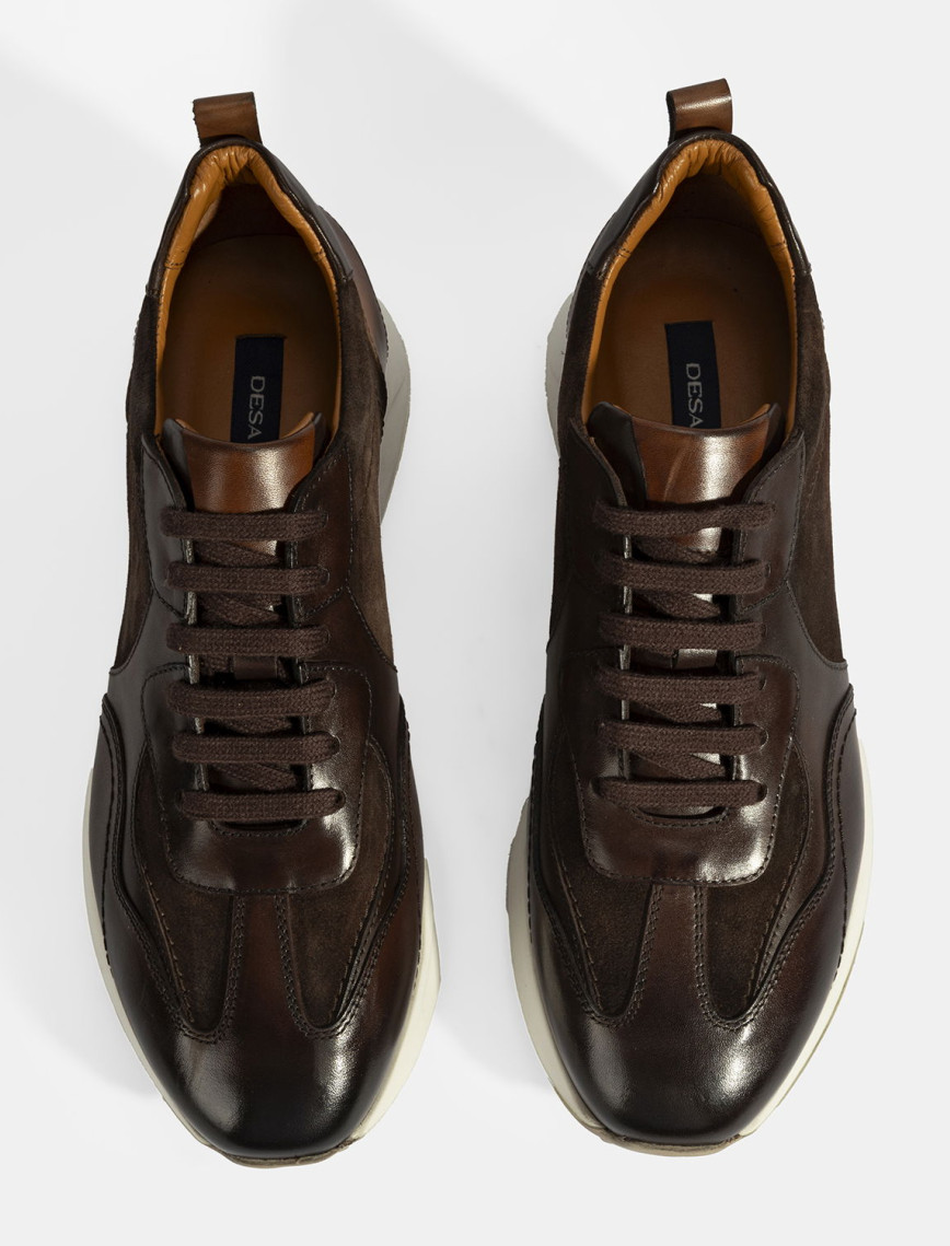 Erkek Kahve Bağcıklı Deri Spor Ayakkabı Erkek Kahve Bağcıklı Deri Spor Ayakkabı