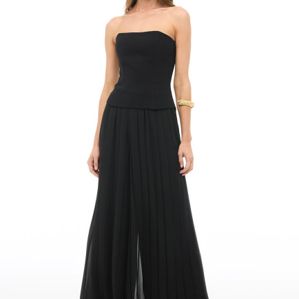 Siyah Yüksek Bel Geniş Paça Pantolon