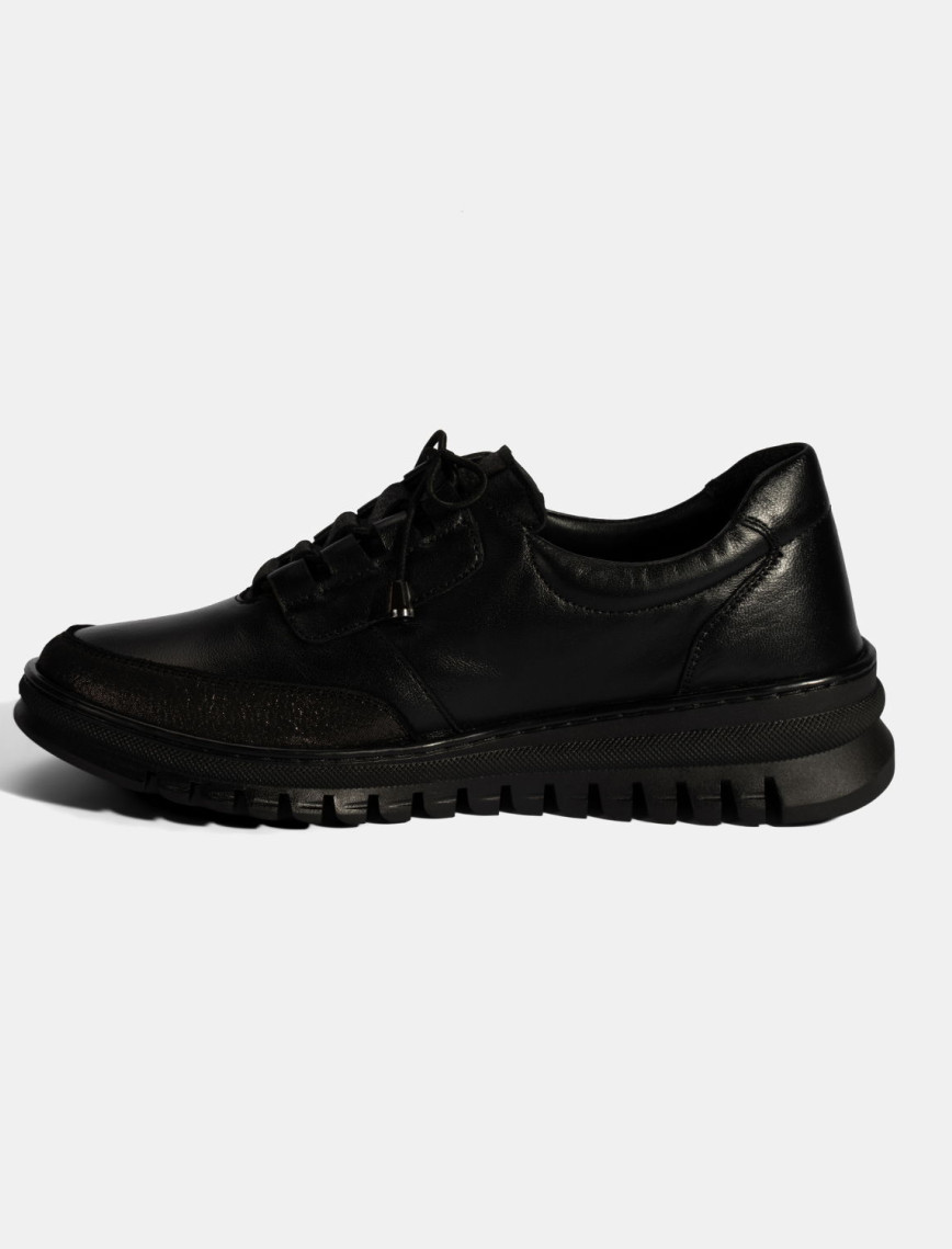 Kadın Siyah Bağcıklı DesaComfort Deri Ayakkabı Kadın Siyah Bağcıklı DesaComfort Deri Ayakkabı