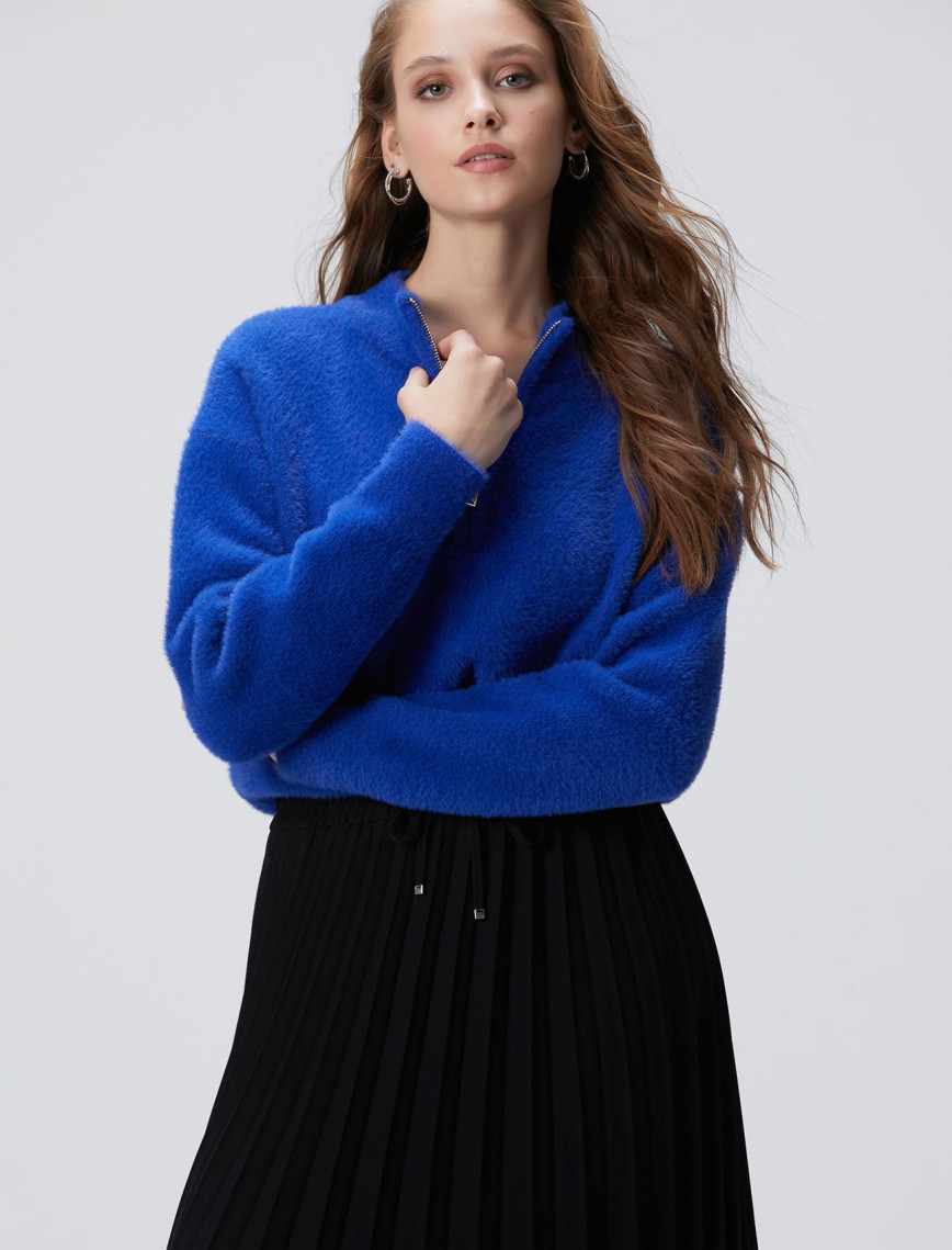 Network Kadın Saks Yumuşak Dokulu Triko Kazak Network Kadın Saks Yumuşak Dokulu Triko Kazak