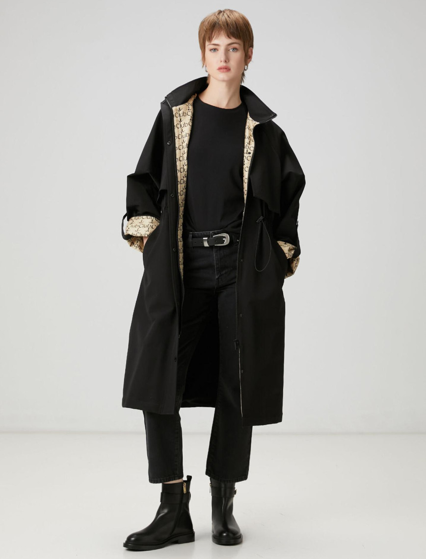 Beymen Club Kadın Siyah Kapüşonlu Pardösü Beymen Club Kadın Siyah Kapüşonlu Pardösü