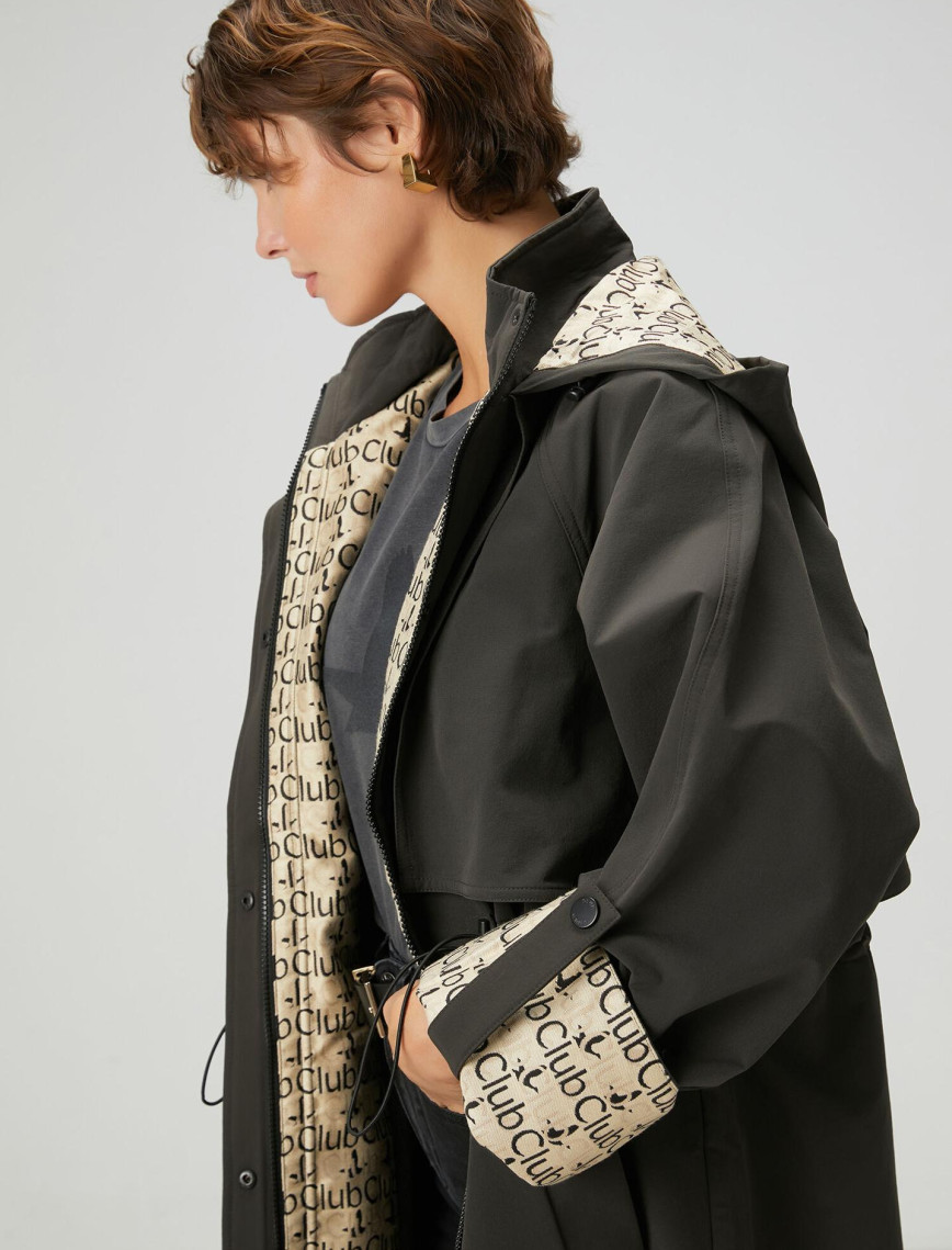 Beymen Club Kadın Koyu Haki Kapüşonlu Pardösü Beymen Club Kadın Koyu Haki Kapüşonlu Pardösü