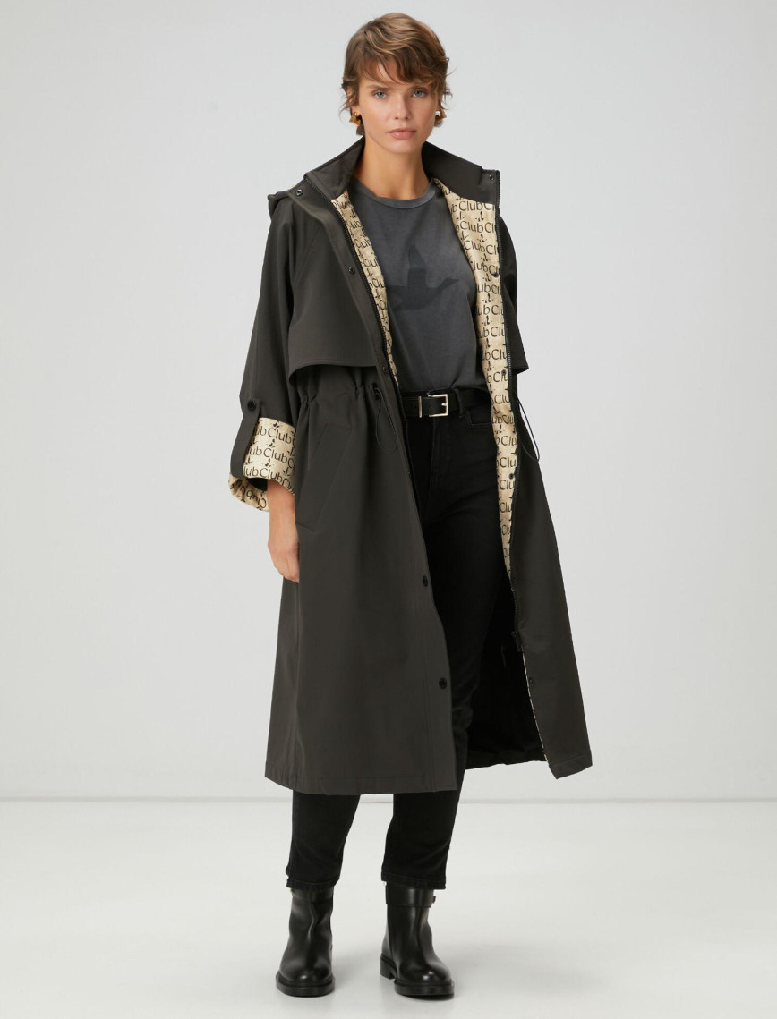 Beymen Club Kadın Koyu Haki Kapüşonlu Pardösü Beymen Club Kadın Koyu Haki Kapüşonlu Pardösü