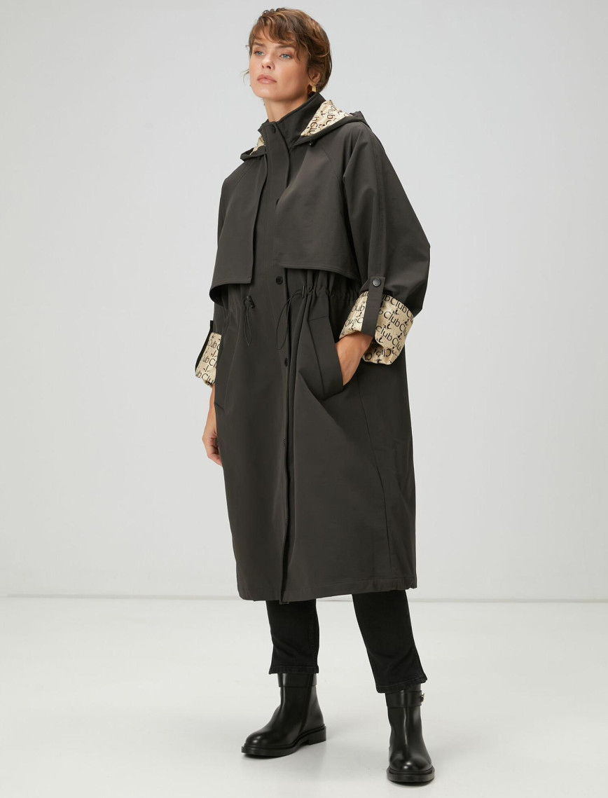 Beymen Club Kadın Koyu Haki Kapüşonlu Pardösü Beymen Club Kadın Koyu Haki Kapüşonlu Pardösü