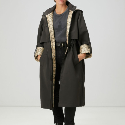 Beymen Club Kadın Koyu Haki Kapüşonlu Pardösü