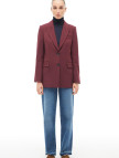 Bordo Kırlangıç Yaka Ceket