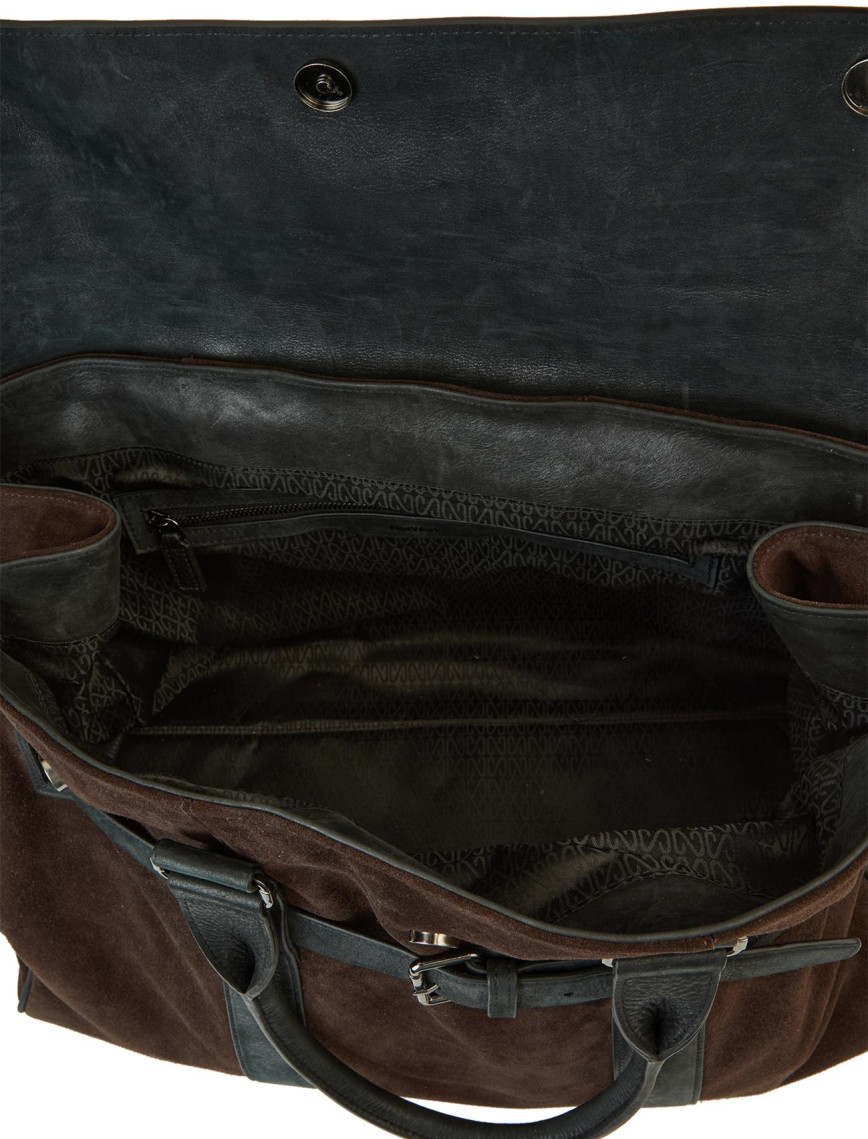 Network Erkek Siyah Süet Seyahat Çantası