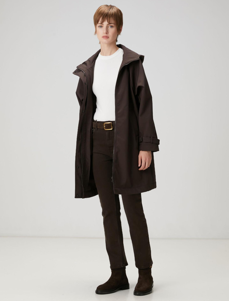 Beymen Club Kadın Kahverengi Kuş Aplikeli Kaban