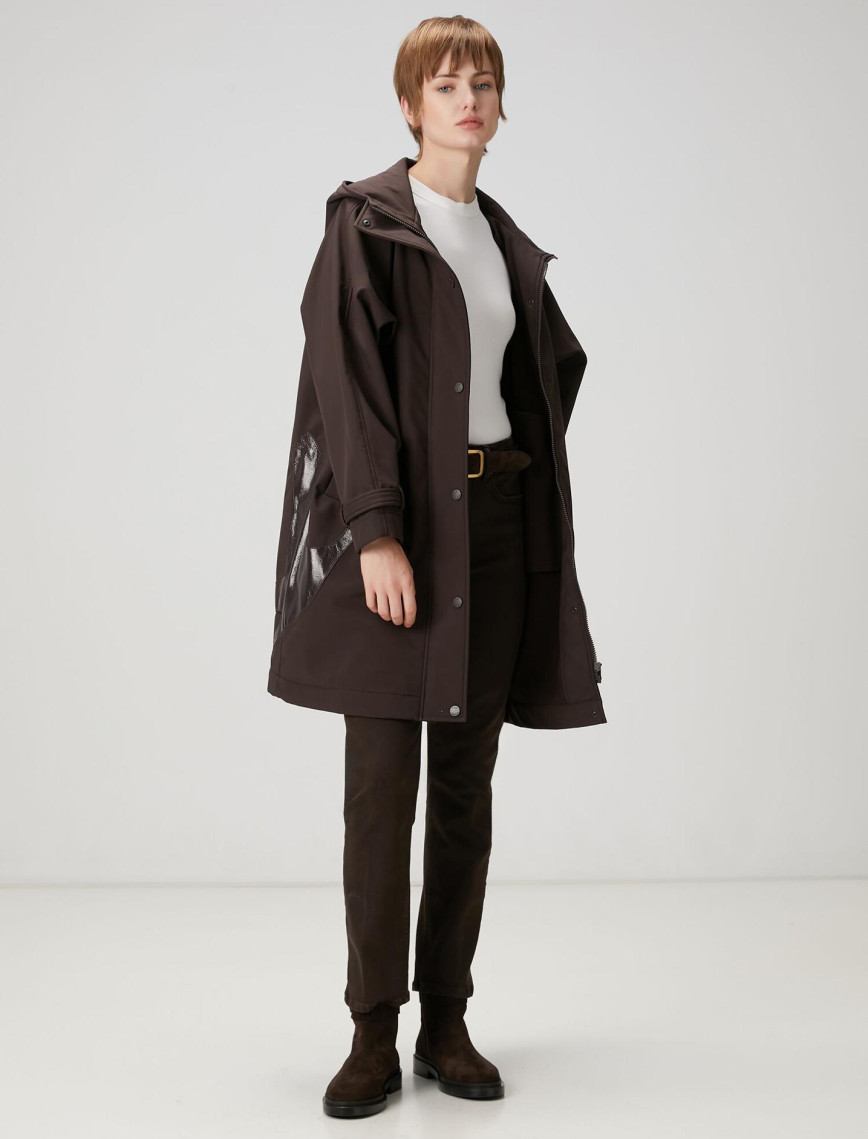 Beymen Club Kadın Kahverengi Kuş Aplikeli Kaban