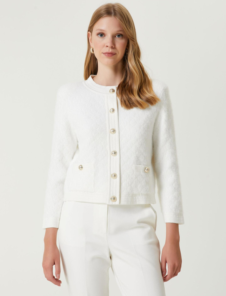 Beymen Club Kadın Kırık Beyaz Tüylü Hırka Beymen Club Kadın Kırık Beyaz Tüylü Hırka